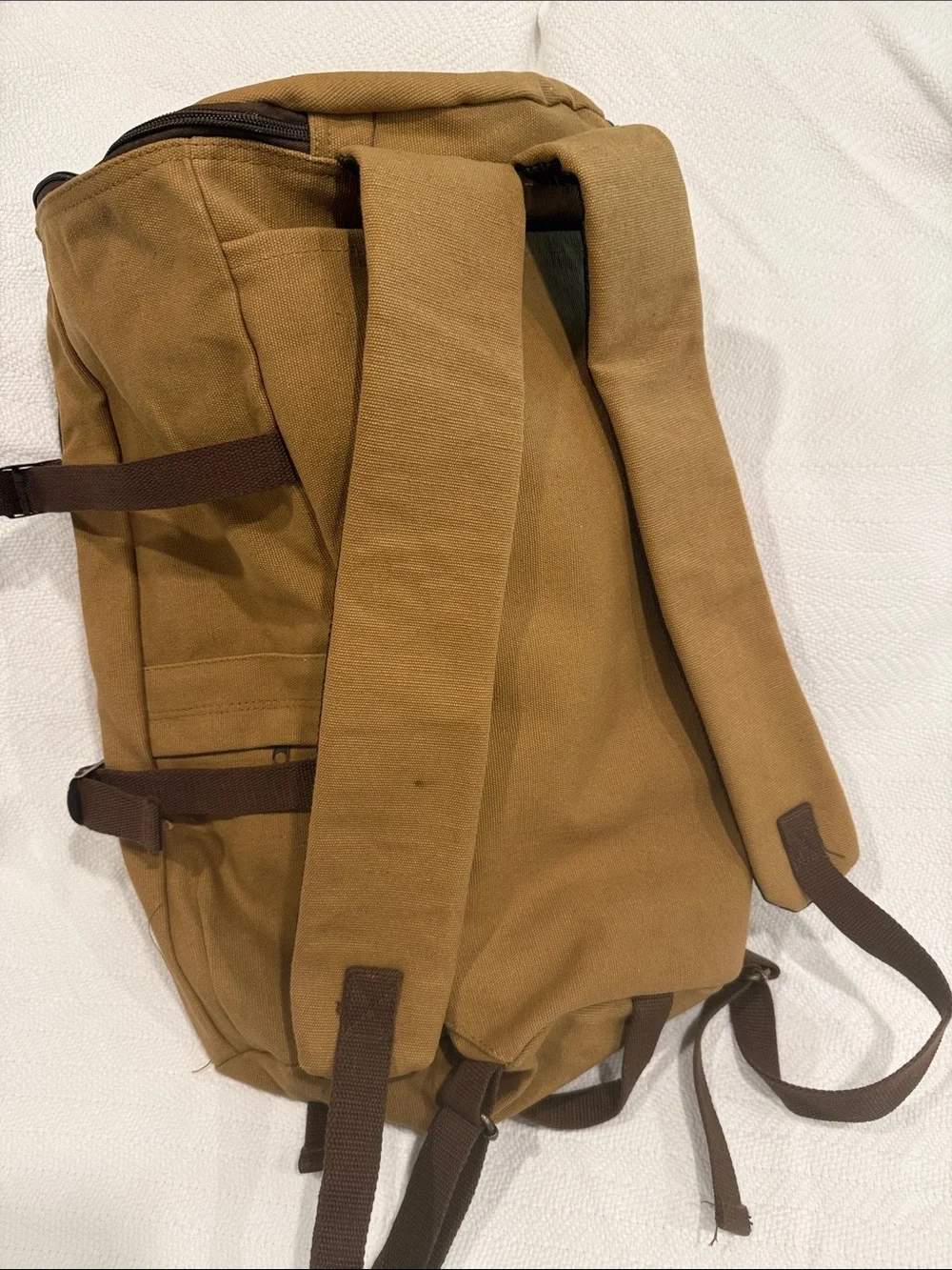 Rothco Tan Convertable Canvas Backpack with Brown Accents